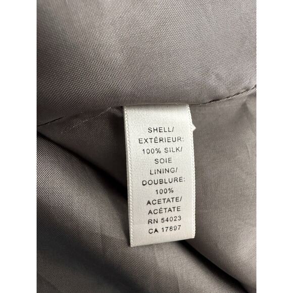 BANANA REPUBLIC Gray Patchwork 100% SILK SKIRT SIZE 8 Side Zip Fully Lined - Picture 4 of 6